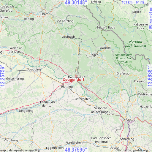 Deggendorf on map