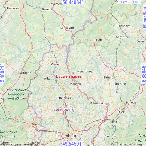 Dauwelshausen on map