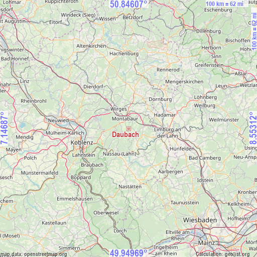 Daubach on map