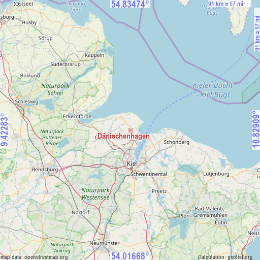 Dänischenhagen on map