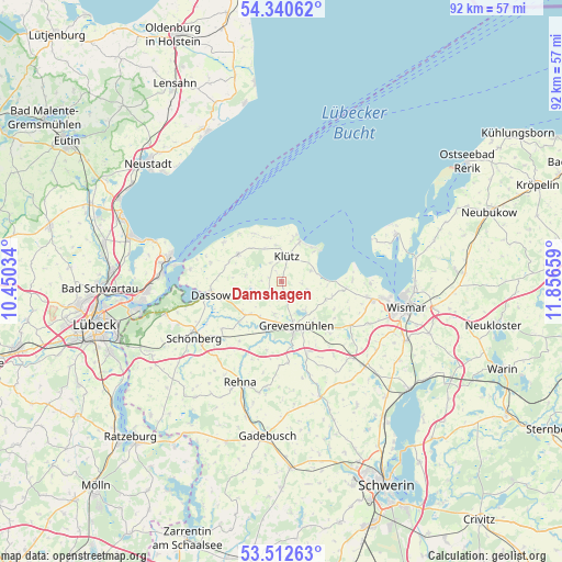 Damshagen on map