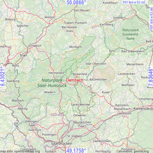 Dambach on map