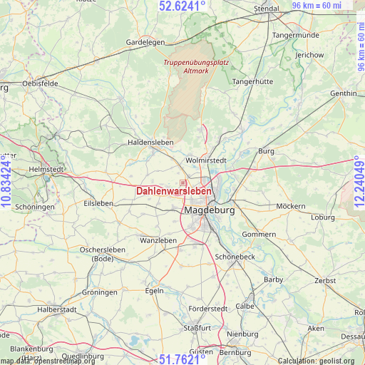Dahlenwarsleben on map