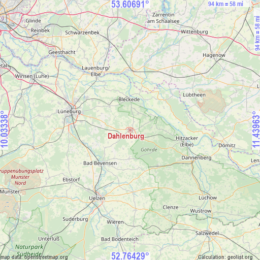 Dahlenburg on map