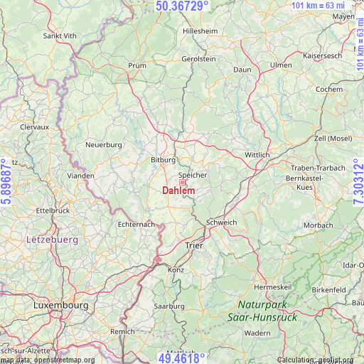 Dahlem on map