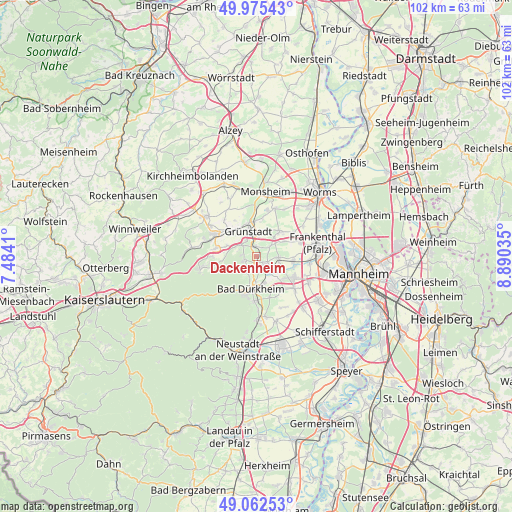 Dackenheim on map