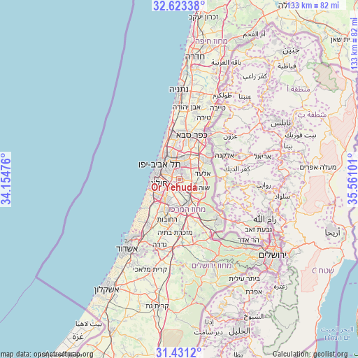 Or Yehuda on map