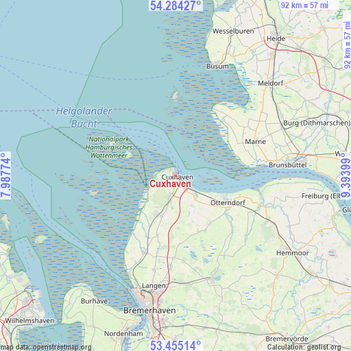 Cuxhaven on map