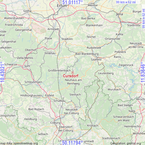 Cursdorf on map