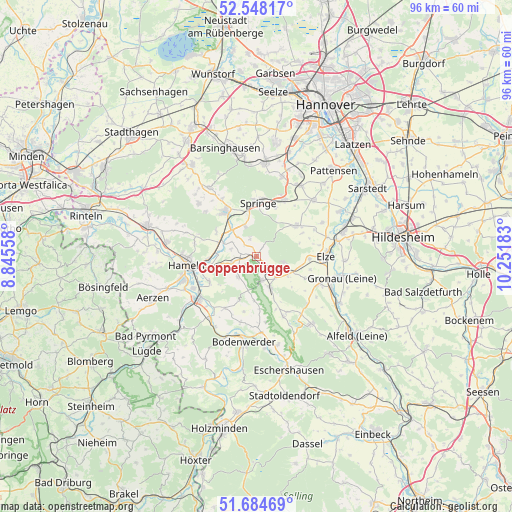 Coppenbrügge on map