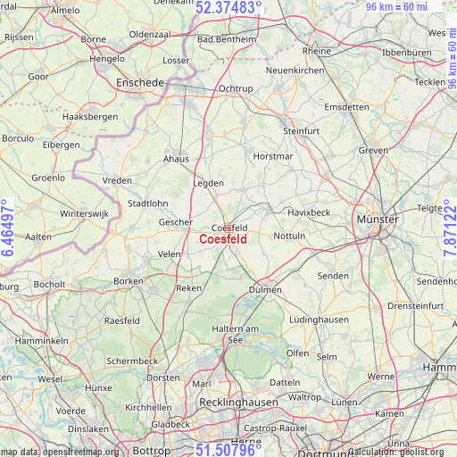 Coesfeld on map