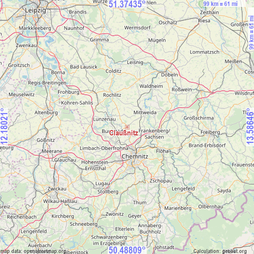 Claußnitz on map