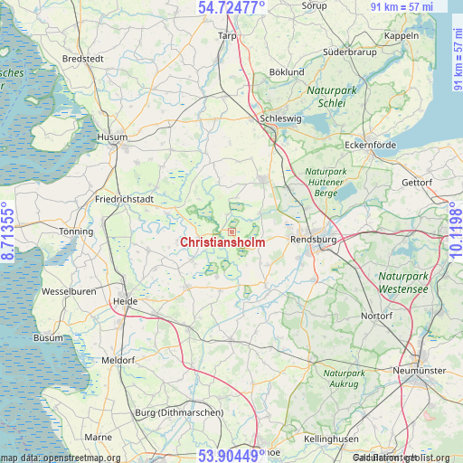 Christiansholm on map