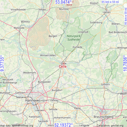 Celle on map