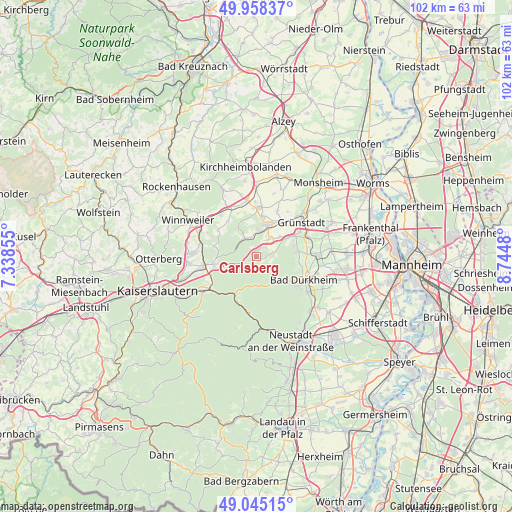 Carlsberg on map