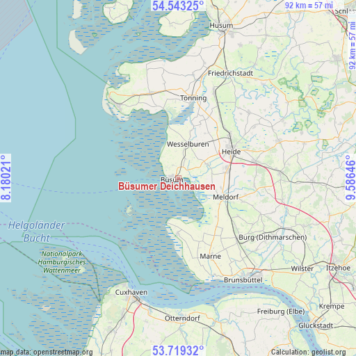 Büsumer Deichhausen on map