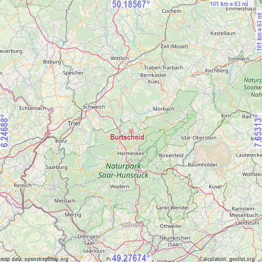 Burtscheid on map