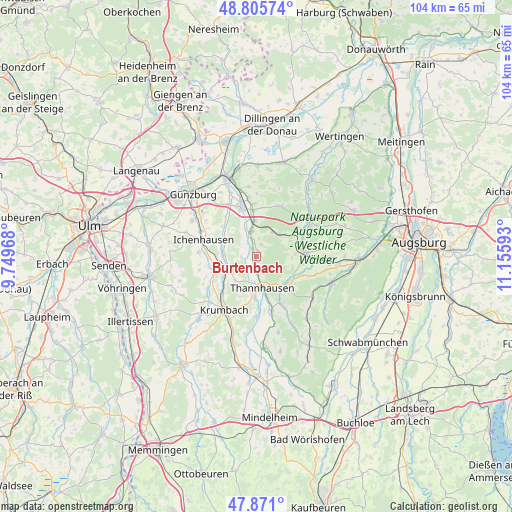 Burtenbach on map