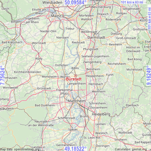 Bürstadt on map