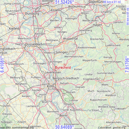 Burscheid on map