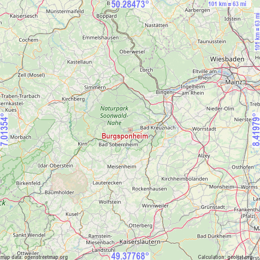 Burgsponheim on map