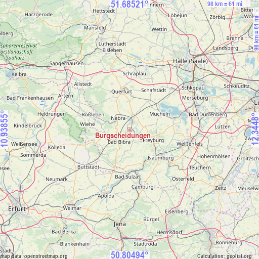 Burgscheidungen on map