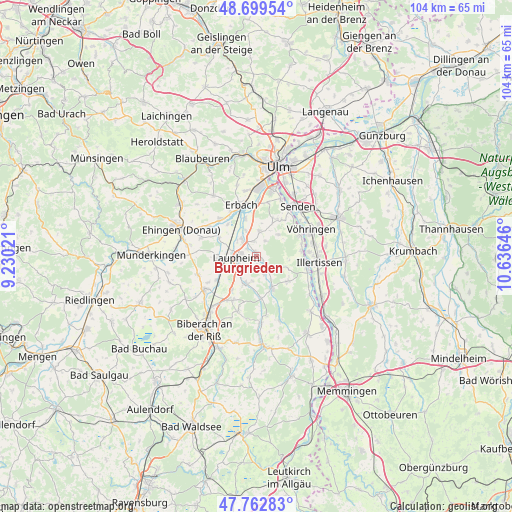 Burgrieden on map