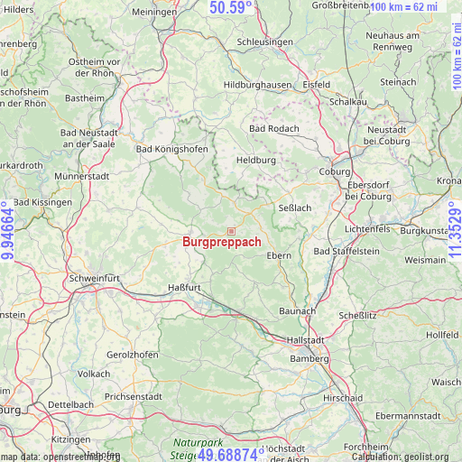 Burgpreppach on map