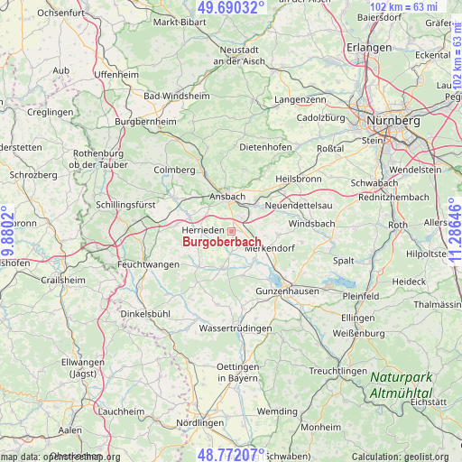 Burgoberbach on map