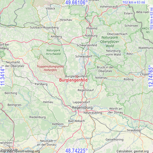 Burglengenfeld on map