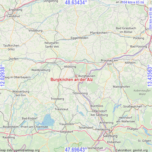 Burgkirchen an der Alz on map