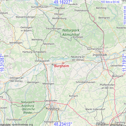 Burgheim on map