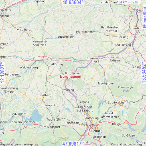 Burghausen on map