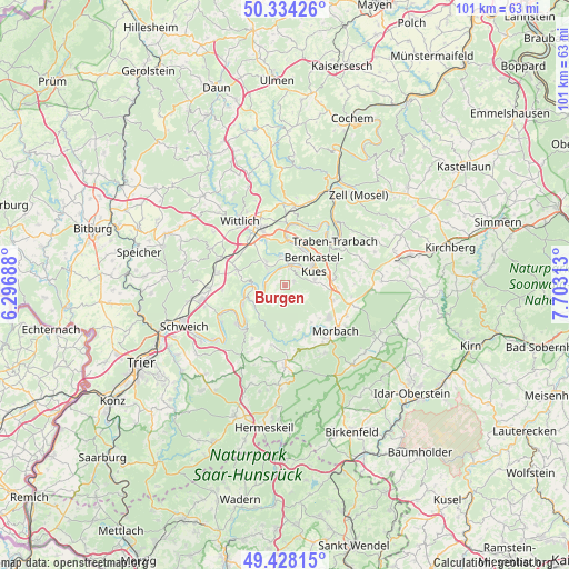 Burgen on map
