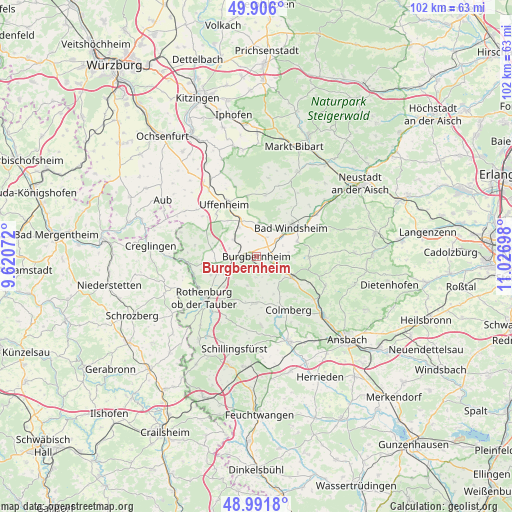 Burgbernheim on map