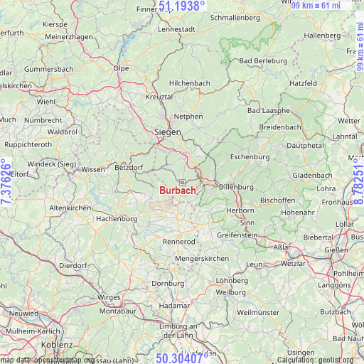 Burbach on map