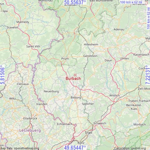 Burbach on map