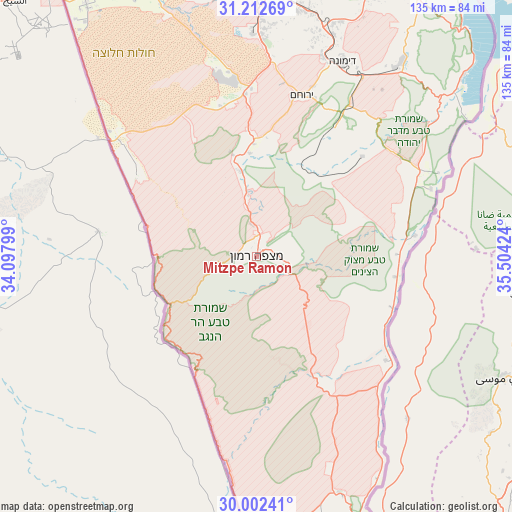 Mitzpe Ramon on map