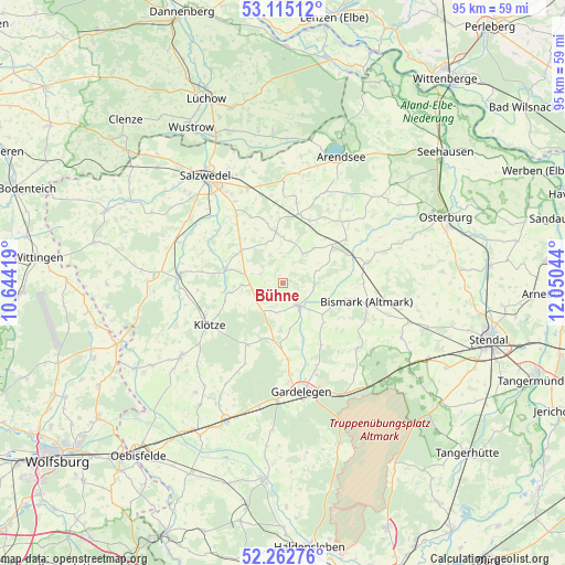 Bühne on map