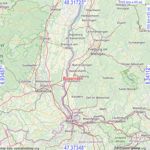 Buggingen on map