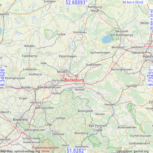 Bückeburg on map