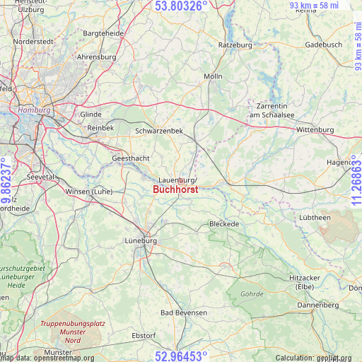 Buchhorst on map