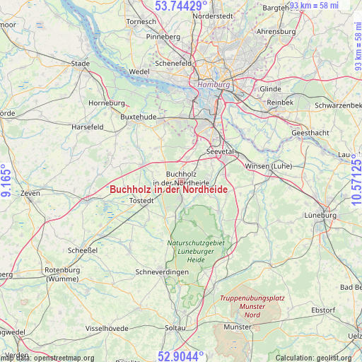Buchholz in der Nordheide on map