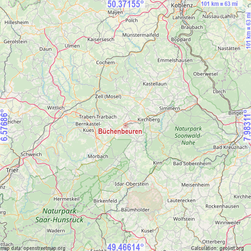 Büchenbeuren on map