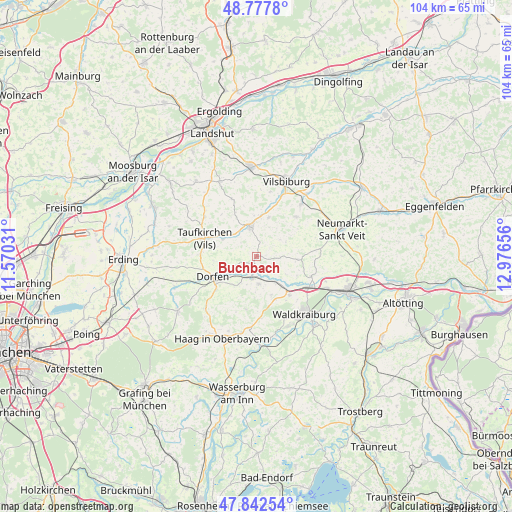 Buchbach on map