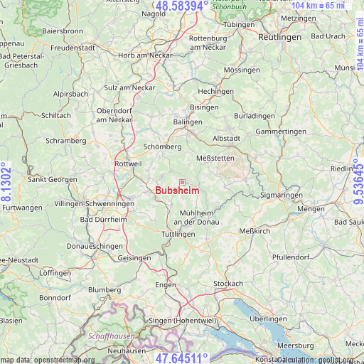 Bubsheim on map