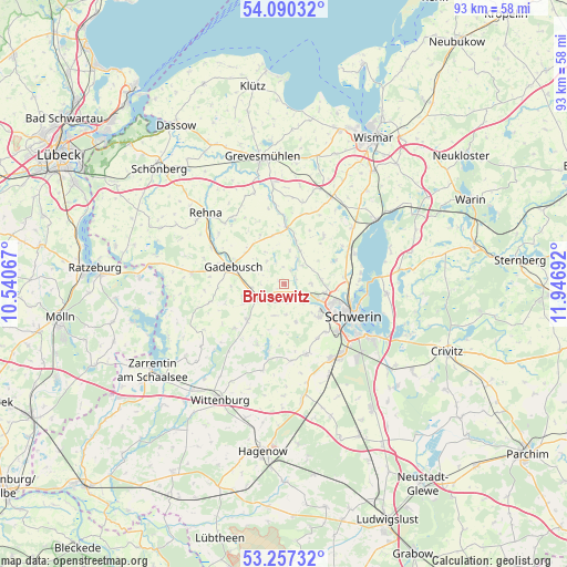 Brüsewitz on map