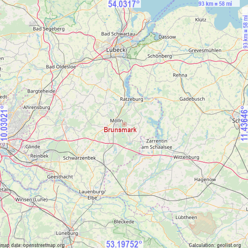 Brunsmark on map