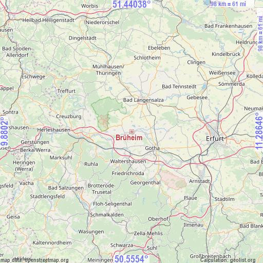 Brüheim on map