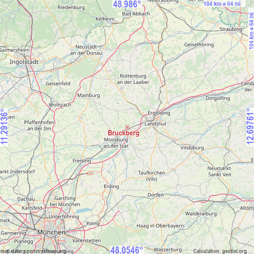 Bruckberg on map